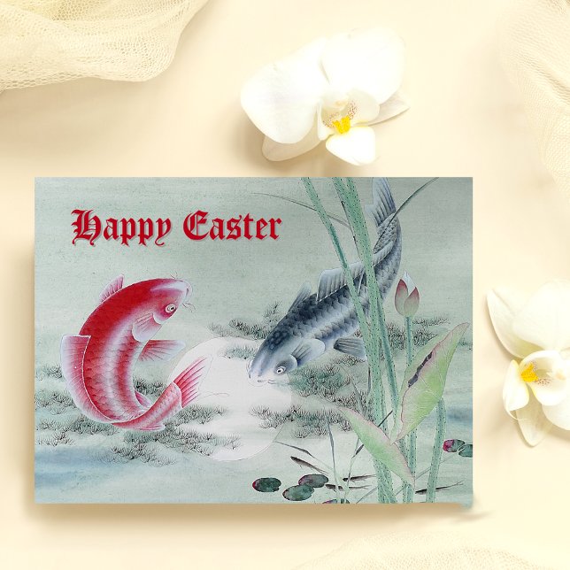 Koi Fish mit Lotus Postkarte (Von Creator hochgeladen)