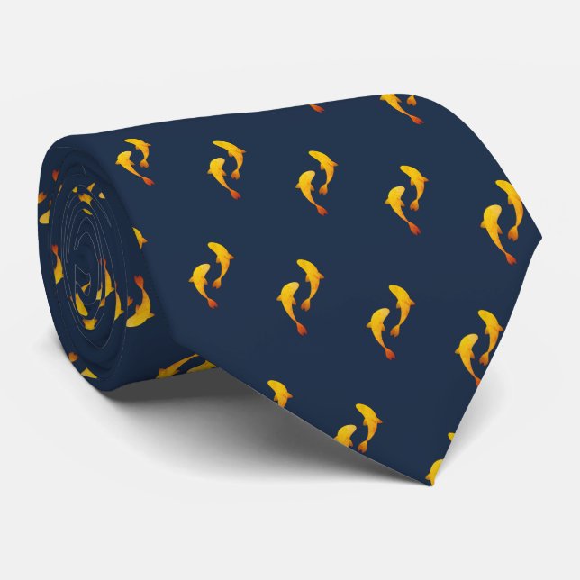 Koi Fish Neck Tie Krawatte (Gerollt)