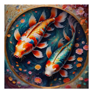 Koi Fish no 2 Glossy Poster