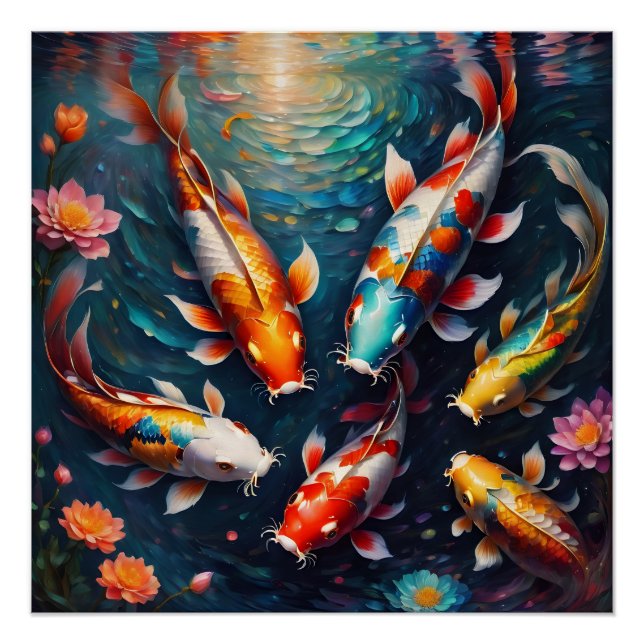 Koi Fish no 3 Glossy Poster (Vorderseite)