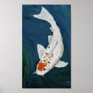 "Koi" Fish Oil Reproduction Art Print Poster