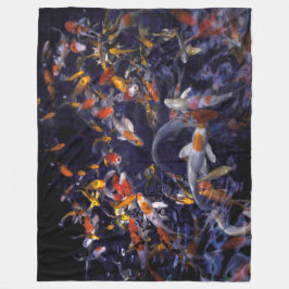 KOI FISH OVER FLOWING FLEECEDECKE