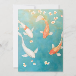 Koi Fish Petal Bloom Watercolor Ankündigung