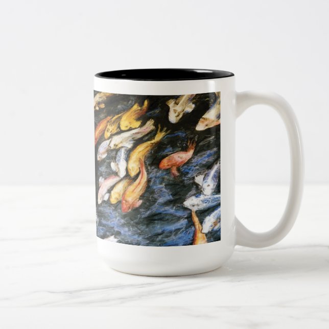 Koi Fish Pond Art Malerei Tasse (Rechts)
