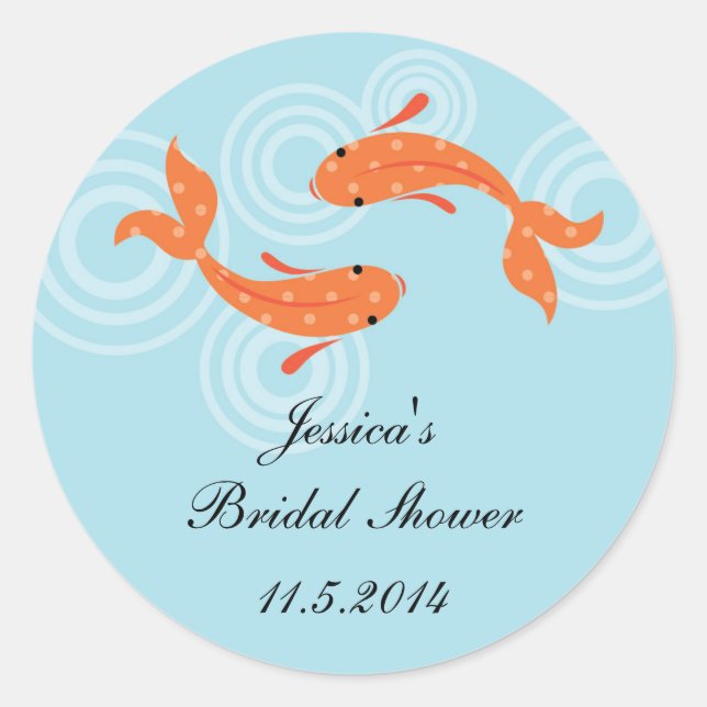 Koi Fish Pond Favor Sticker (Vorderseite)