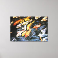 Koi Fish Pond Gemälde überzogene Canvas Art Print