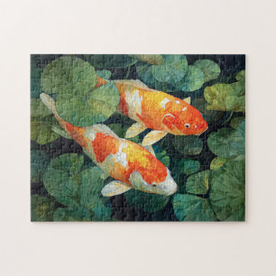 Koi Fish Pond Lily Pads Puzzle
