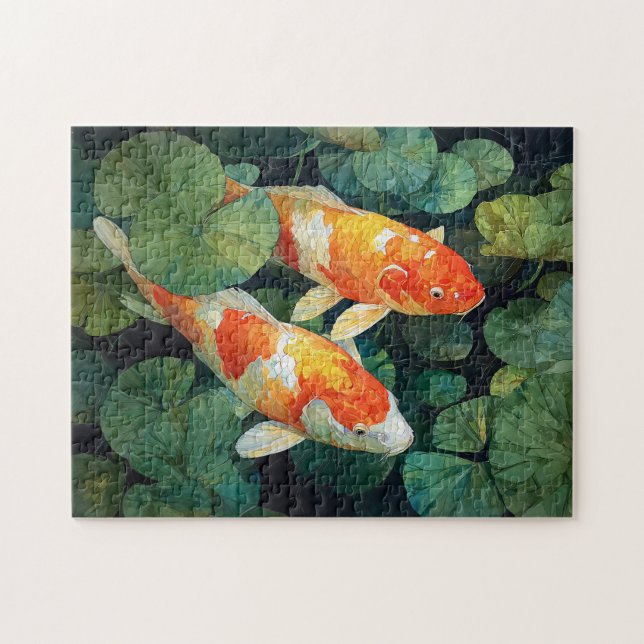 Koi Fish Pond Lily Pads Puzzle (Horizontal)