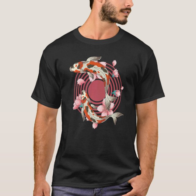 Koi Fish Pond Sakura Nishikigoi Cherry Blossom Koi T-Shirt (Vorderseite)
