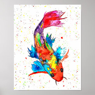 Koi Fish Poster - 11"x14"