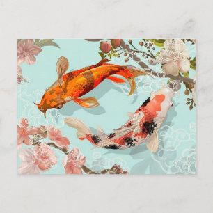 Koi Fish Postkarte