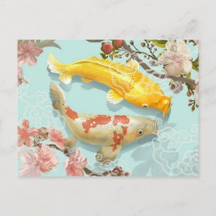 Koi Fish Postkarte