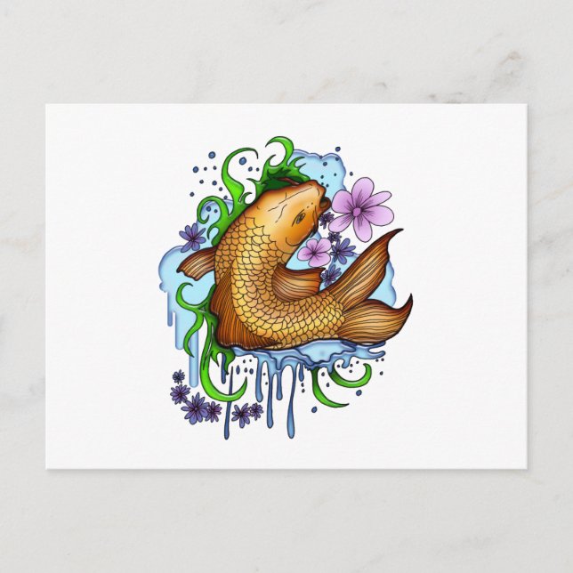Koi Fish Postkarte (Vorderseite)
