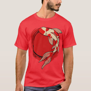 Koi Fish Red Tokyo Sun Japanisch Art Yin Nishikigo T-Shirt