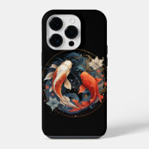 Koi Fish Red White Ying Yang japanischer Wasserflu
