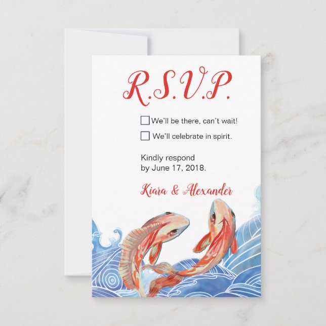 KOI FISH RSVP CARD EINLADUNG (Vorderseite)