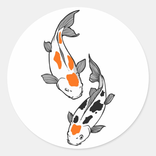 Koi Fish Runder Aufkleber (Vorderseite)