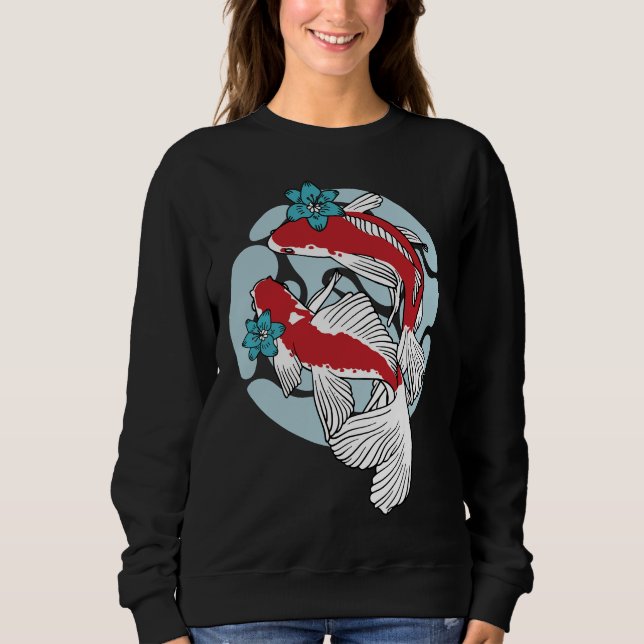 Koi Fish Schwimmen Sweatshirt (Vorderseite)