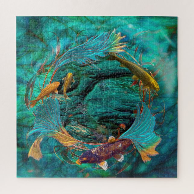 Koi Fish SWIMMING IN FRIEDEN Puzzle (Vertikal)