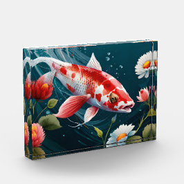 Koi Fish Taiji Japanisch Art Koi Fish Gemälde Fotoblock