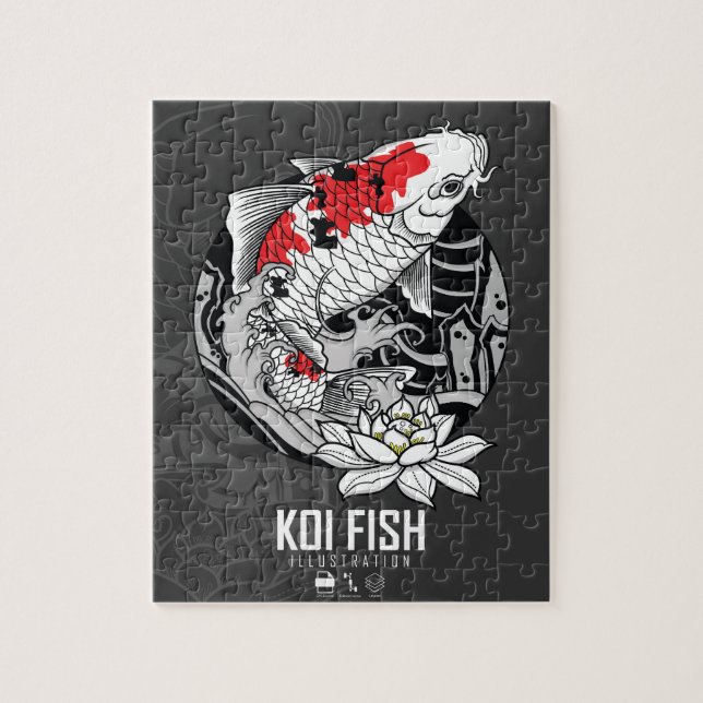 KOI FISH TATTOO PUZZLE (Vertikal)