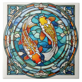 Koi Fish verkettetes Glas Japanischer Asain Fisch Fliese