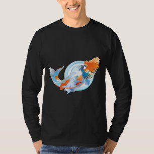 Koi Fish Watercolor Kunst, Dichtung und Musik T-Shirt