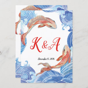 KOI FISH WEDING INVITATION CARD EINLADUNG