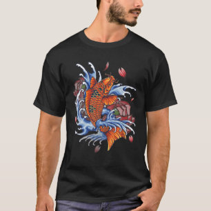 Koi Fish With Flowers Tattoo Vintage T-Shirt