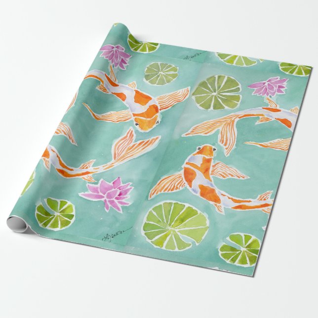 Koi Fish Wrapping Paper Geschenkpapier (Ungerollt)