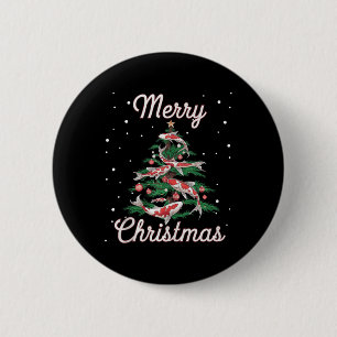 Koi Fish Xmas Tree Koi Carp Weihnachtsbaum Button