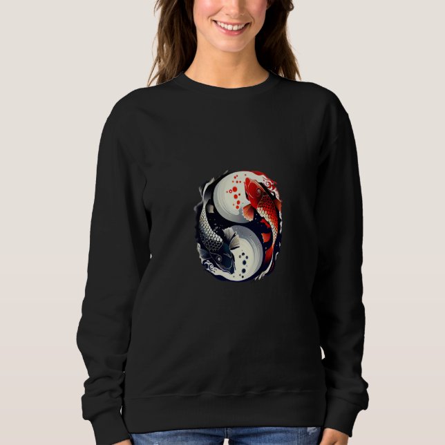 Koi fish yin and yang japanese life balance sweatshirt (Vorderseite)