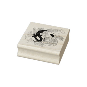 Koi Fish Yin Yang Gummistempel