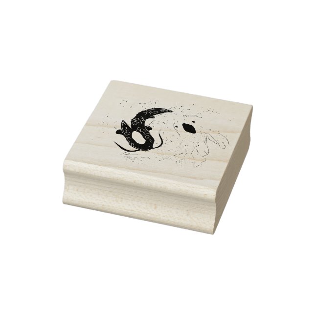 Koi Fish Yin Yang Gummistempel (Stempel)