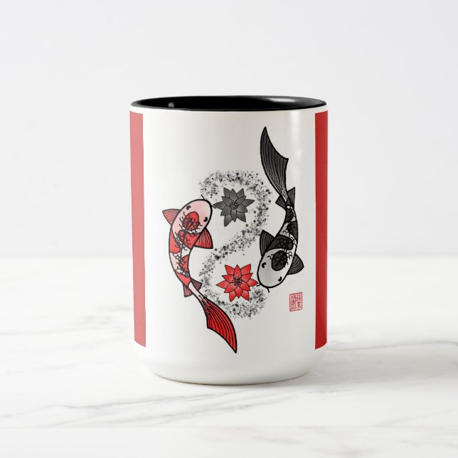 Koi Fish Yin Yang Tasse (Mittel)