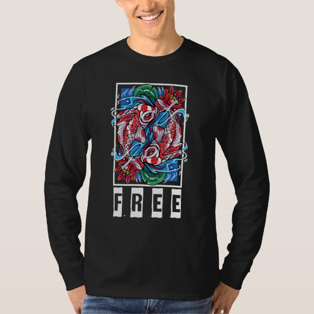 Koi - Free - Peace - Yoga - Fischteich - Petshop - T-Shirt (Vorderseite)
