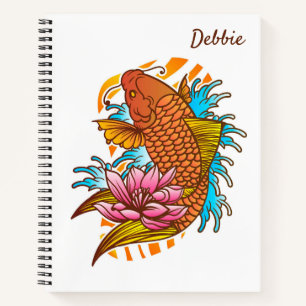 Koi Goldfish Wohngestaltung Notebook Asien Notizbuch