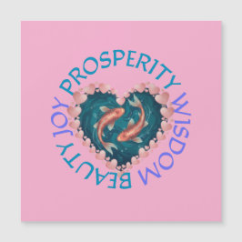 Koi good fortune pink and turquoise magnetic card magnetkarte