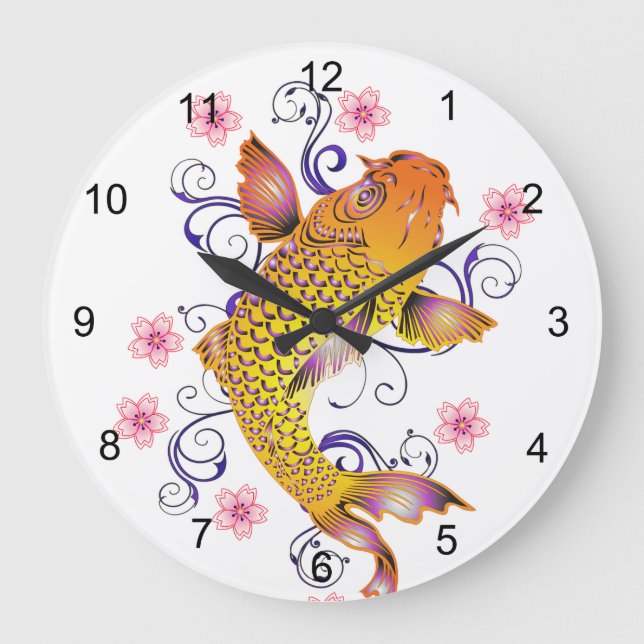 Koi Große Wanduhr (Vorderseite)