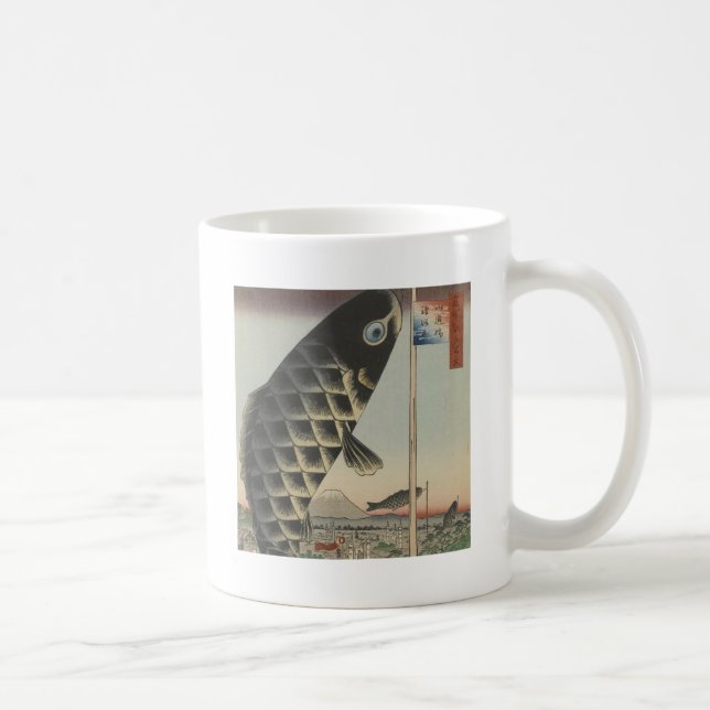 Koi Hiroshige Fish Festival Flag Kaffeetasse (Rechts)
