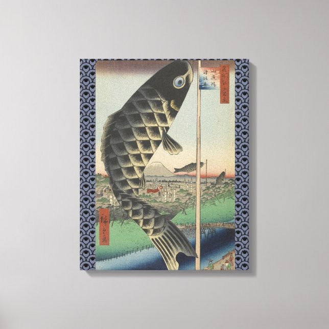 Koi Hiroshige Fish Festival Flag Leinwanddruck (Vorderseite)