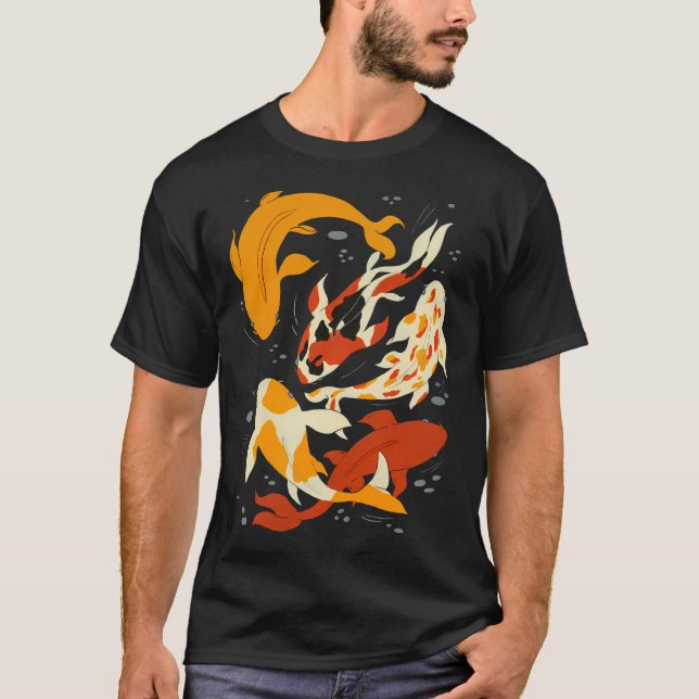Koi im schwarzen Wasser T-Shirt (Vorderseite)