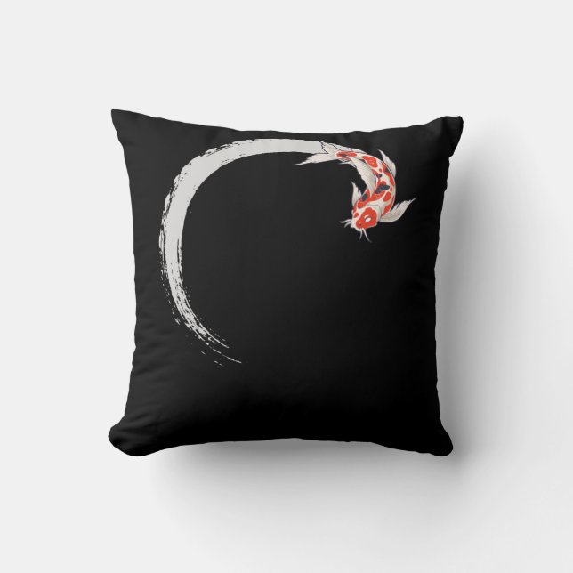 Koi Japanese Enso Circle Carp Fish Kissen (Vorderseite)