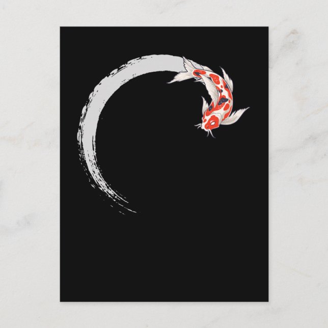 Koi Japanese Enso Circle Carp Fish Postkarte (Vorderseite)