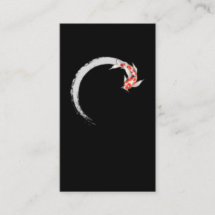 Koi Japanese Enso Circle Carp Fish Visitenkarte