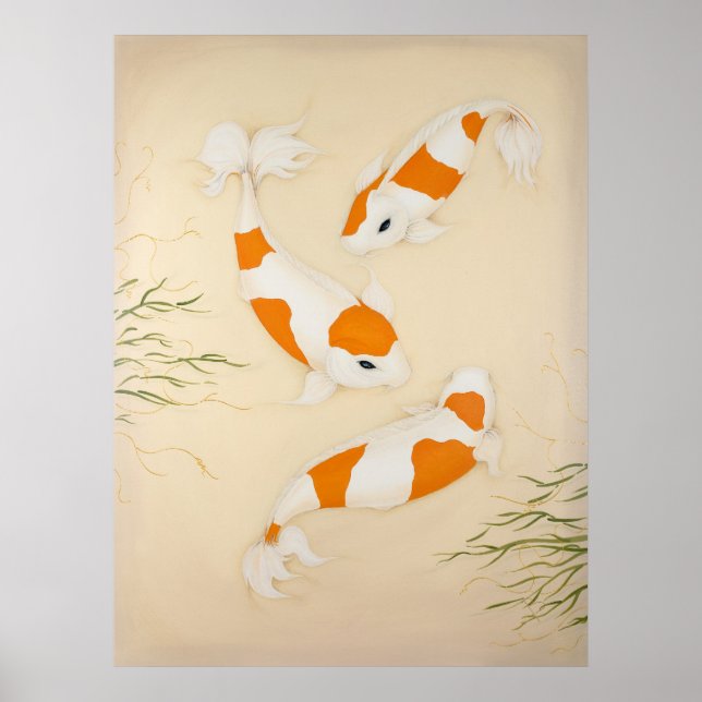 Koi Japanisch Fish Art Print Poster (Vorne)