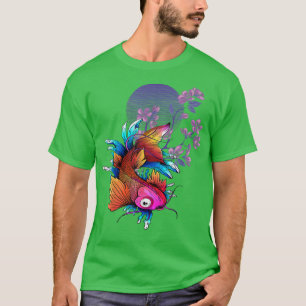 Koi Japanischer Fisch Cherry Blossom Nishikigoi as T-Shirt