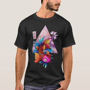 Koi Japanischer Fisch Cherry Blossom Sun Cherry Bl T-Shirt