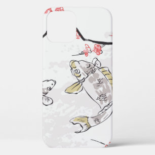 koi karpfen fisch natur landschaft ansicht skizze Case-Mate iPhone hülle
