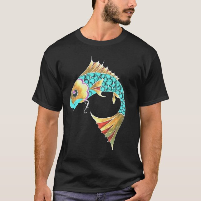 Koi Karpfen-Fische - Symbol für Glück u. Glück T-Shirt (Vorderseite)